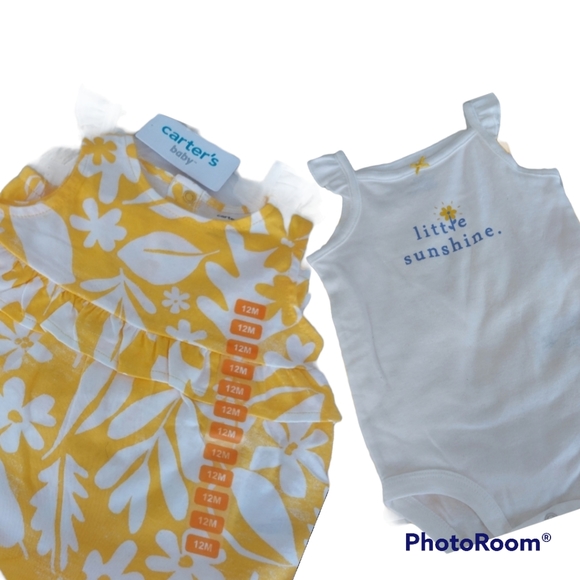 New. Carter's 3-Piece Floral Little Short Set - Picture 4 of 8